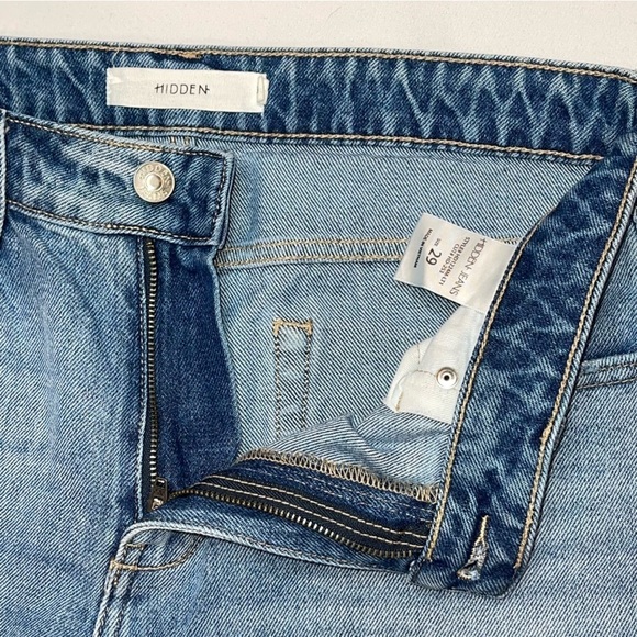 HIDDEN JEANS Tracey High Rise Straight Crop Frayed Raw Hem Jeans HD-253 29 - Picture 8 of 13